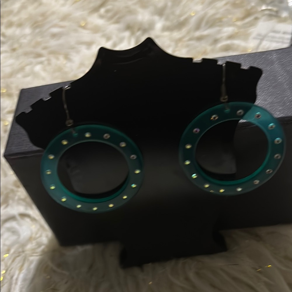Elegant Teal Hoop Earrings